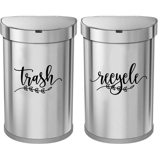 2Pcs Trash and Recycle Rubbish Bin Decal Decoration