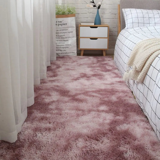 Plush non-slip multi-function solid color rug