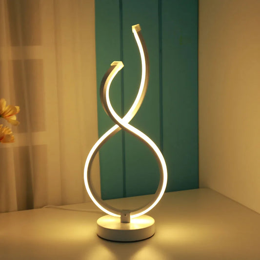 Modern LED Stand Table Lamp Helical Shape Nightstand Lamps
