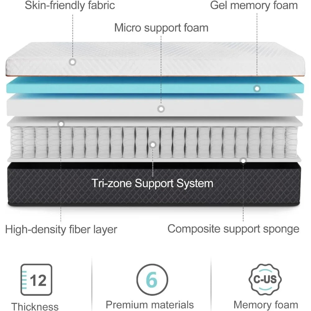 12-Inch Breathable and Pressure Relieving Mattress