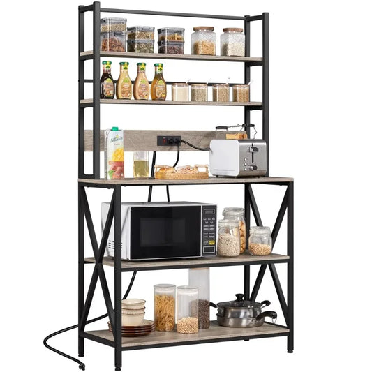 5-Tier Kitchen Baker’s Racks with Power Outlets
