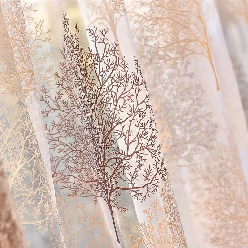 100x250cm Floral Tree Voile Curtain