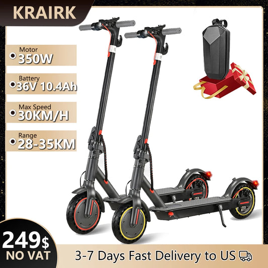 350W Adults Electric Scooter 36V 10.4Ah 8.5 inch Solid Tires 30km/h