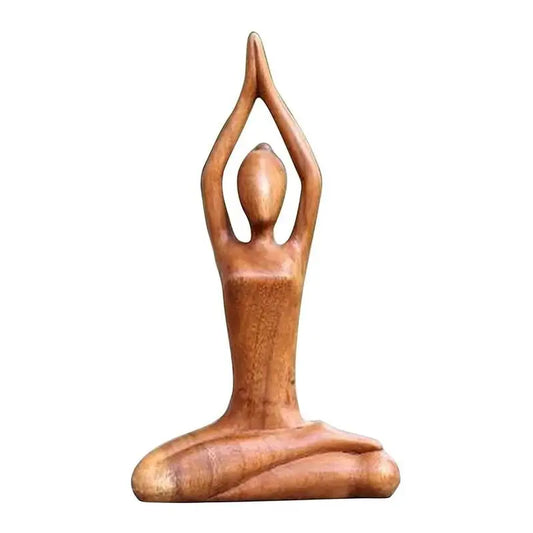 Wooden Yoga Meditation Statue Handmade