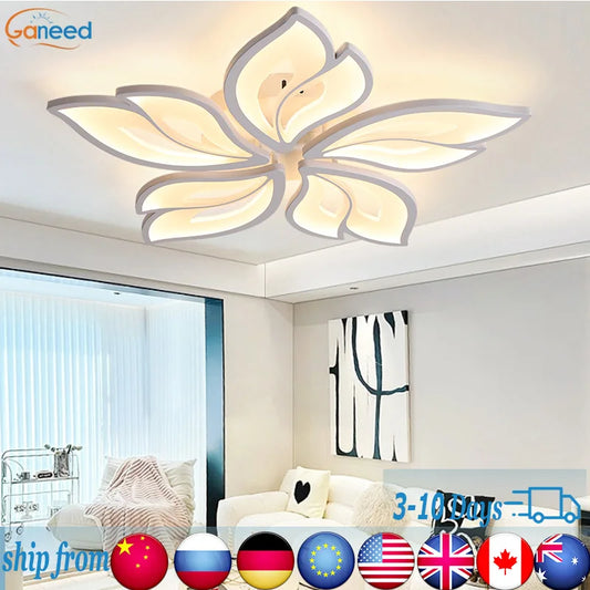 LED Ceiling Lamps Dimmable with Remote Control 51-70W Ceiling Lights 70CM 80-260V Living Room Bedroom Ceiling Chandelier Lights